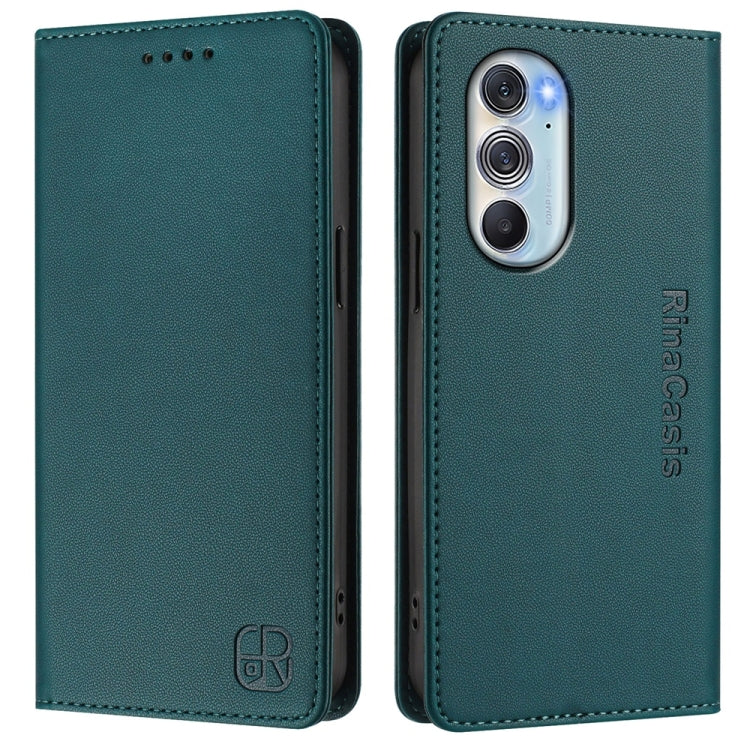 For Motorola Edge 30 Pro / Edge X30 RC01 Dual-Folded Magnetic Suction RFID Leather Phone Case
