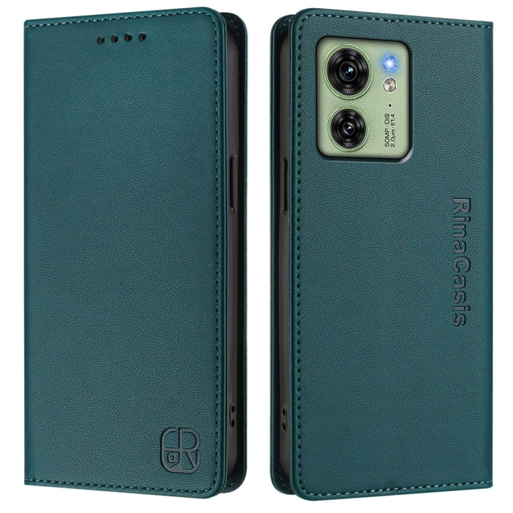 For Motorola Edge 40 / Edge 2023 US RC01 Dual-Folded Magnetic Suction RFID Leather Phone Case
