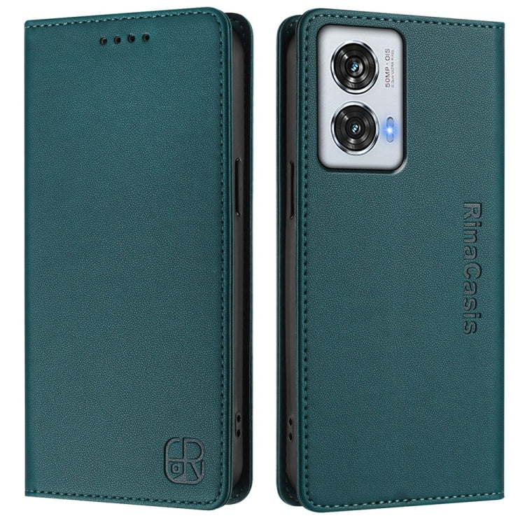 For Motorola Edge 50 Fusion RC01 Dual-Folded Magnetic Suction RFID Leather Phone Case