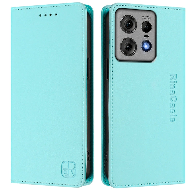 For Motorola Edge 50 Pro RC01 Dual-Folded Magnetic Suction RFID Leather Phone Case