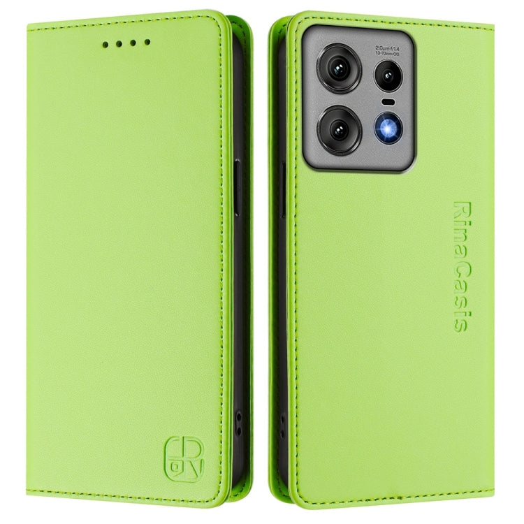 For Motorola Edge 50 Pro RC01 Dual-Folded Magnetic Suction RFID Leather Phone Case