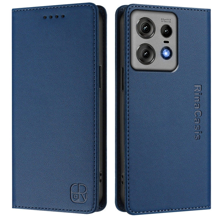 For Motorola Edge 50 Pro RC01 Dual-Folded Magnetic Suction RFID Leather Phone Case