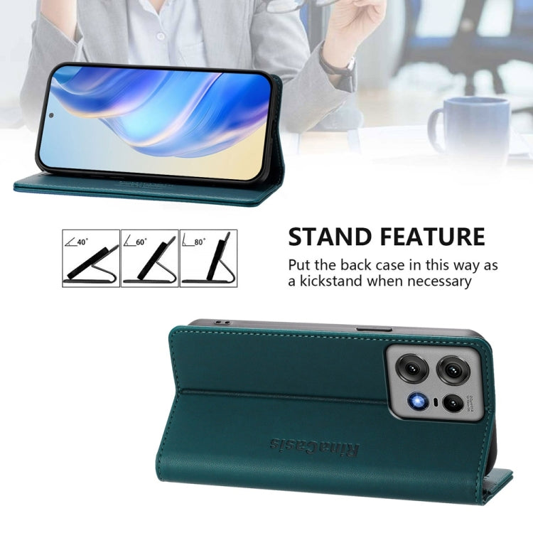 For Motorola Edge 50 Pro RC01 Dual-Folded Magnetic Suction RFID Leather Phone Case