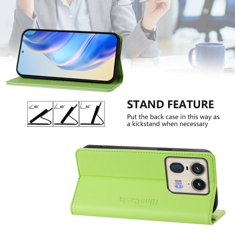 For Motorola Edge 50 Ultra / X50 Ultra RC01 Dual-Folded Magnetic Suction RFID Leather Phone Case