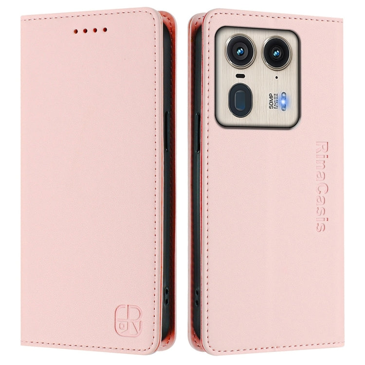 For Motorola Edge 50 Ultra / X50 Ultra RC01 Dual-Folded Magnetic Suction RFID Leather Phone Case