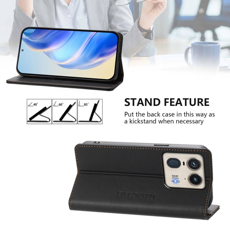 For Motorola Edge 50 Ultra / X50 Ultra RC01 Dual-Folded Magnetic Suction RFID Leather Phone Case