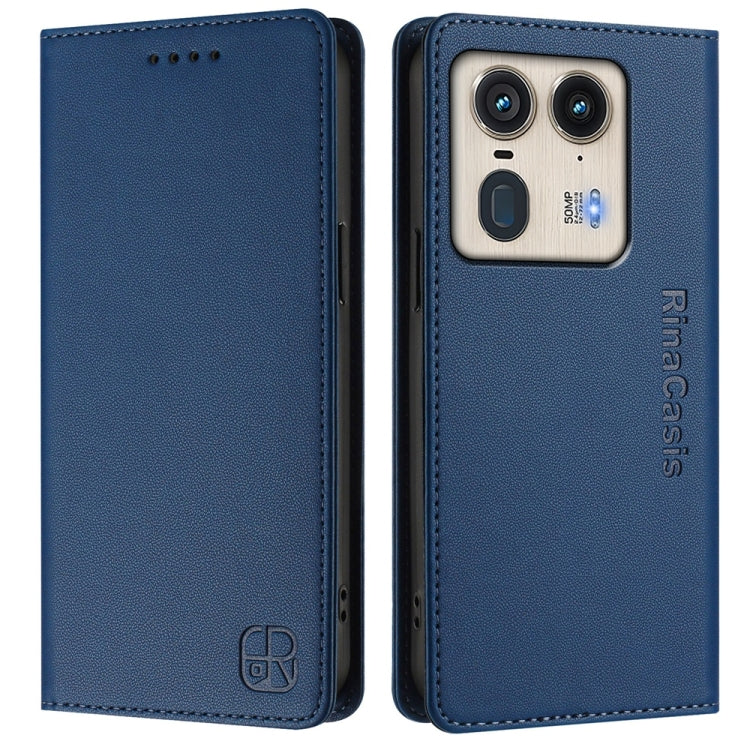 For Motorola Edge 50 Ultra / X50 Ultra RC01 Dual-Folded Magnetic Suction RFID Leather Phone Case