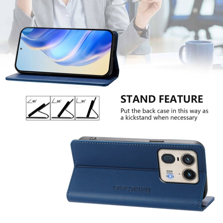 For Motorola Edge 50 Global RC01 Dual-Folded Magnetic Suction RFID Leather Phone Case