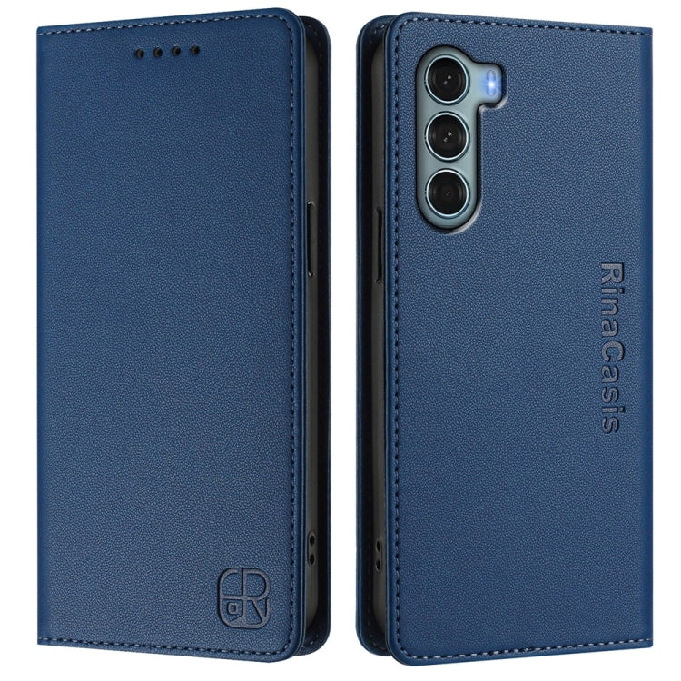 For Motorola Edge S30 / Moto G200 5G RC01 Dual-Folded Magnetic Suction RFID Leather Phone Case