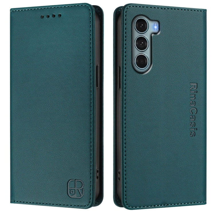 For Motorola Edge S30 / Moto G200 5G RC01 Dual-Folded Magnetic Suction RFID Leather Phone Case
