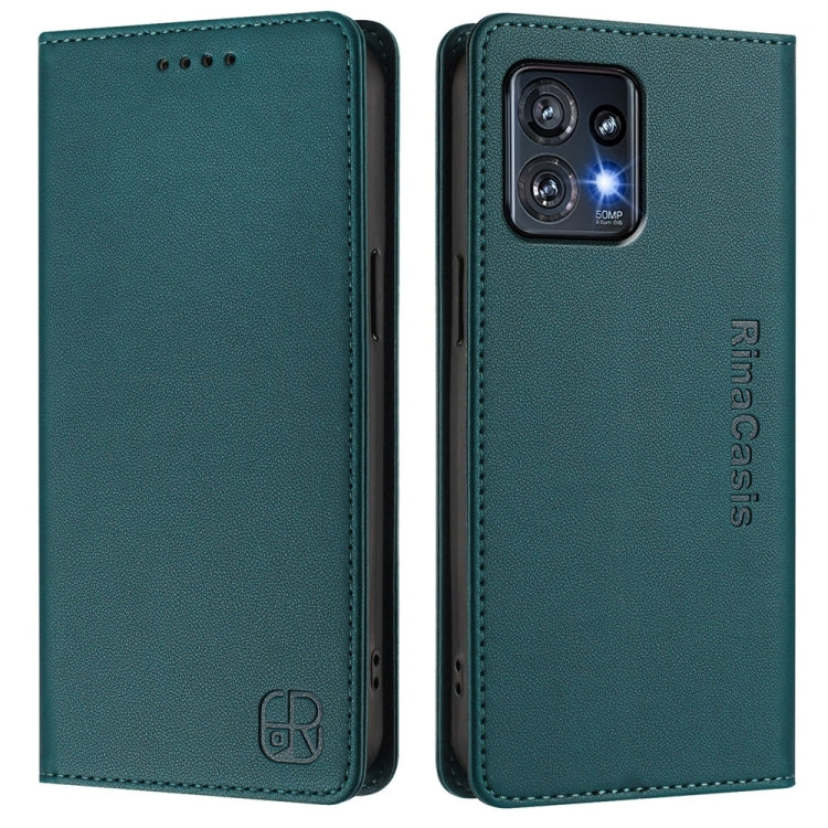For Motorola Edge+ 2023 / Edge 40 Pro RC01 Dual-Folded Magnetic Suction RFID Leather Phone Case