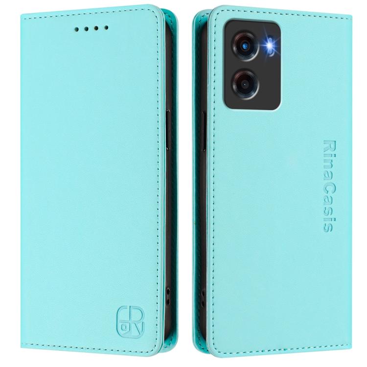 For Motorola Moto G05 RC01 Dual-Folded Magnetic Suction RFID Leather Phone Case
