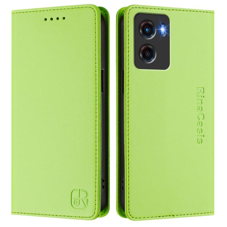 For Motorola Moto G05 RC01 Dual-Folded Magnetic Suction RFID Leather Phone Case