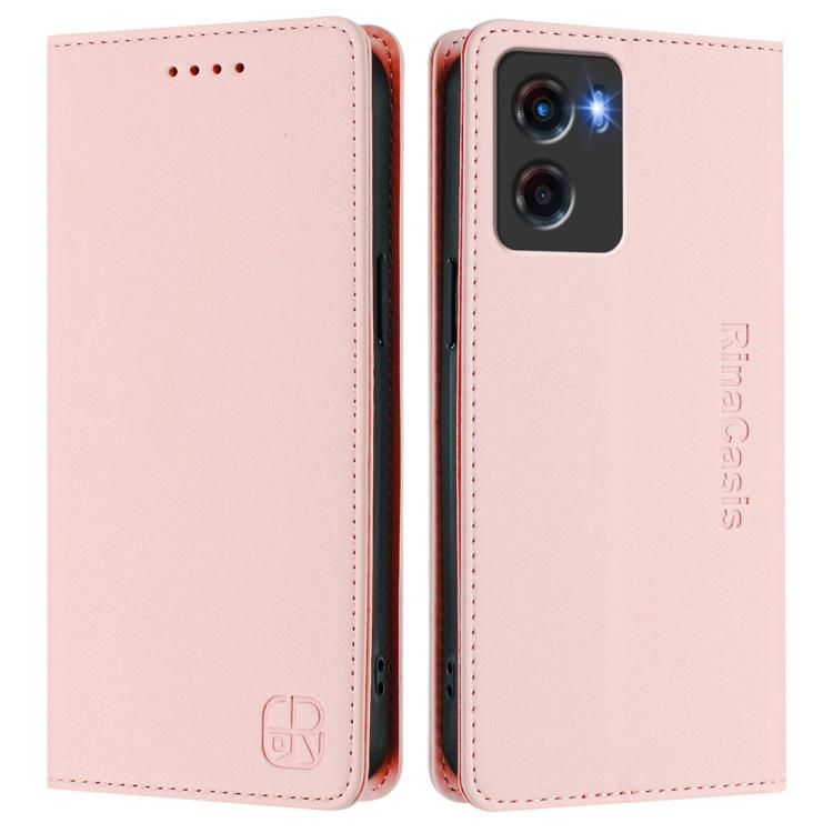 For Motorola Moto G05 RC01 Dual-Folded Magnetic Suction RFID Leather Phone Case