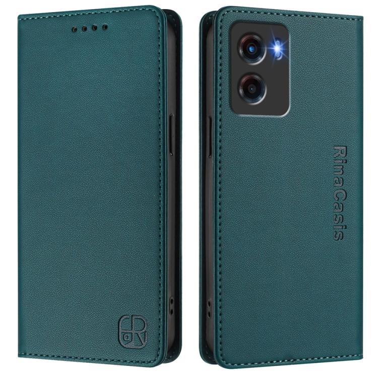 For Motorola Moto G05 RC01 Dual-Folded Magnetic Suction RFID Leather Phone Case