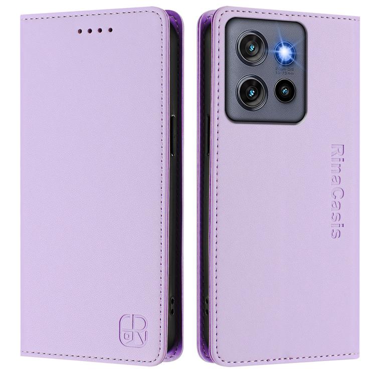 For Motorola Moto G Stylus  5G 2025 RC01 Dual-Folded Magnetic Suction RFID Leather Phone Case