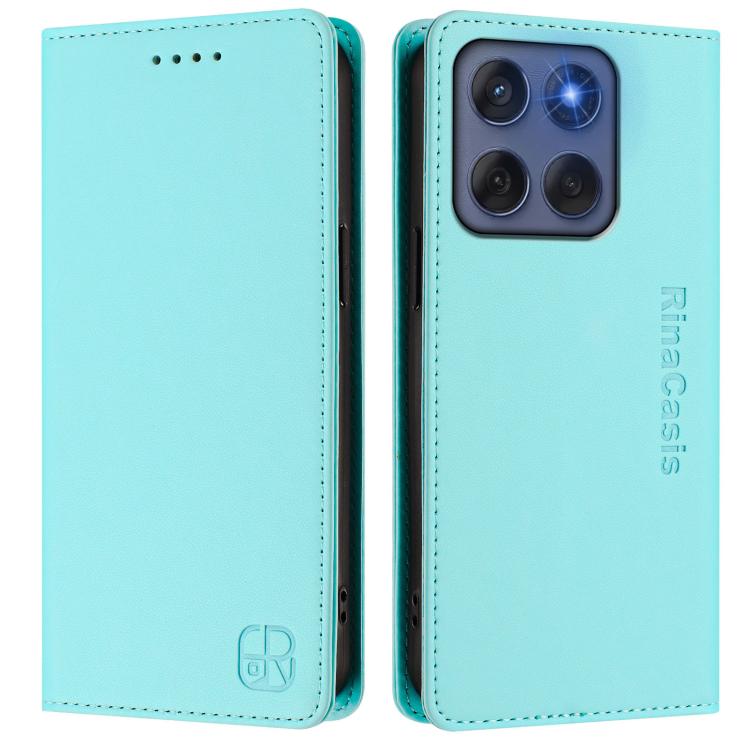 For Motorola Edge 5G 2025 / Edge 60 Fusion RC01 Dual-Folded Magnetic Suction RFID Leather Phone Case