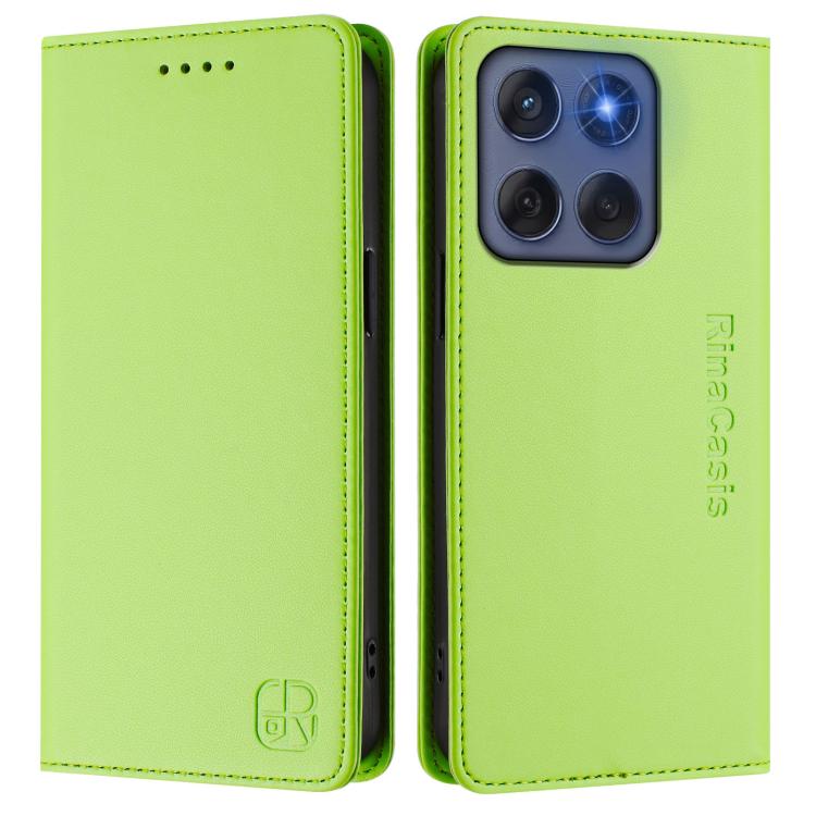 For Motorola Edge 5G 2025 / Edge 60 Fusion RC01 Dual-Folded Magnetic Suction RFID Leather Phone Case