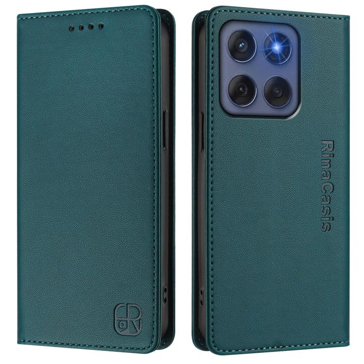 For Motorola Edge 5G 2025 / Edge 60 Fusion RC01 Dual-Folded Magnetic Suction RFID Leather Phone Case