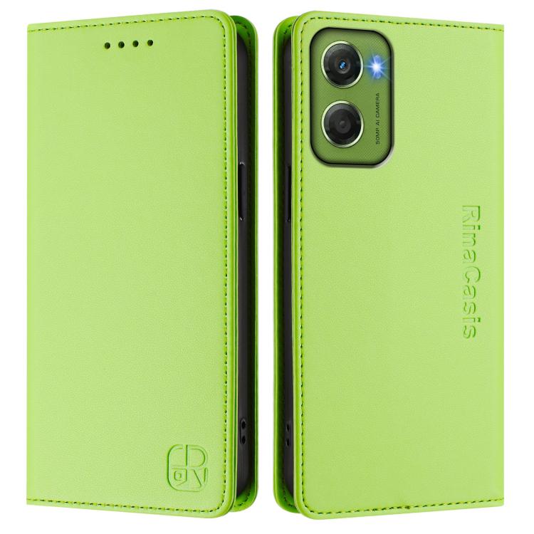 For Motorola Moto G06 4G RC01 Dual-Folded Magnetic Suction RFID Leather Phone Case