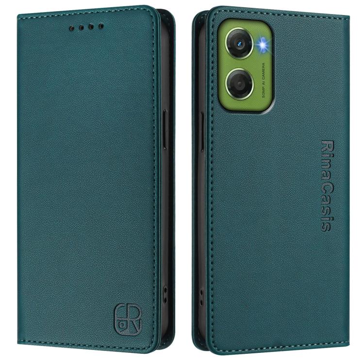 For Motorola Moto G06 4G RC01 Dual-Folded Magnetic Suction RFID Leather Phone Case