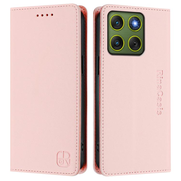 For Motorola Edge 70 5G / Moto X70 Air 5G RC01 Dual-Folded Magnetic Suction RFID Leather Phone Case