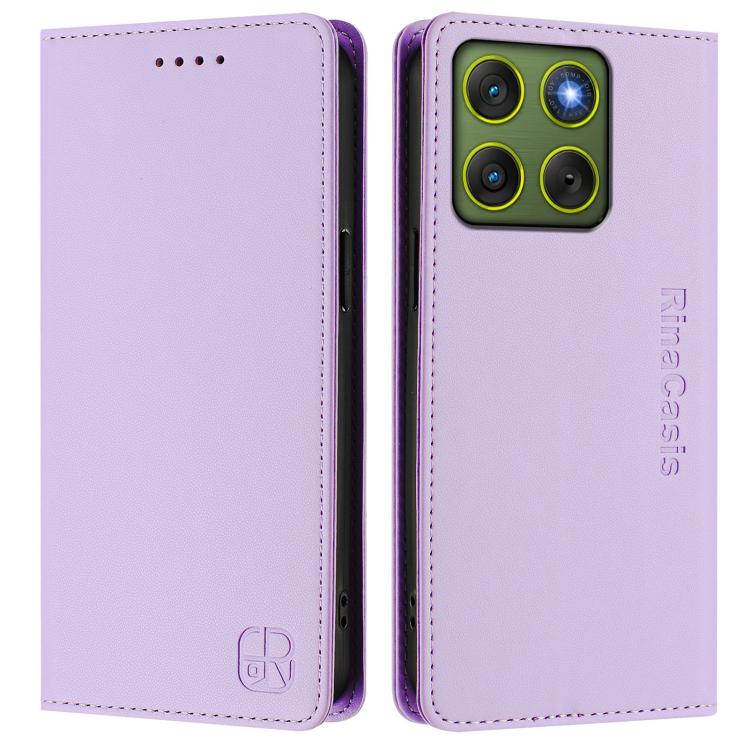For Motorola Edge 70 5G / Moto X70 Air 5G RC01 Dual-Folded Magnetic Suction RFID Leather Phone Case