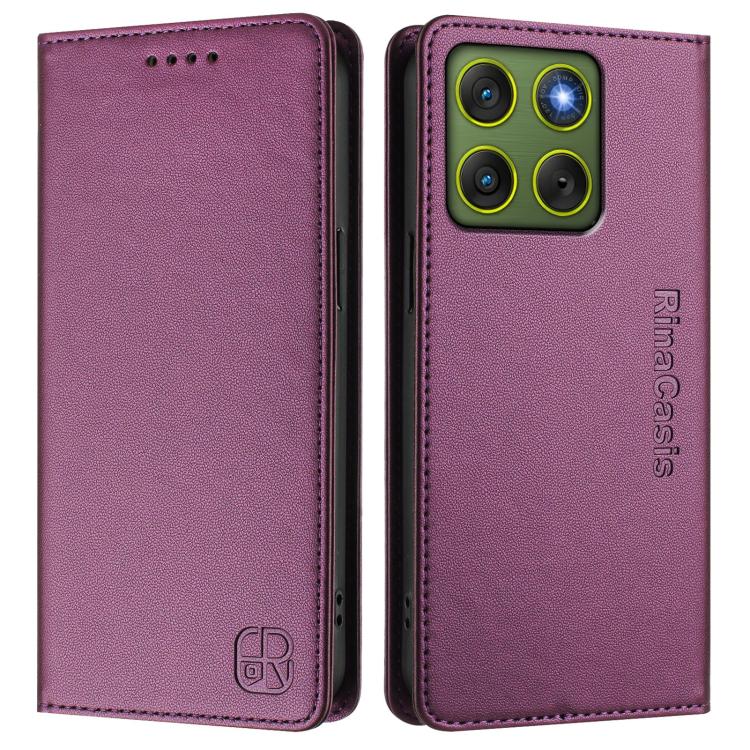 For Motorola Edge 70 5G / Moto X70 Air 5G RC01 Dual-Folded Magnetic Suction RFID Leather Phone Case