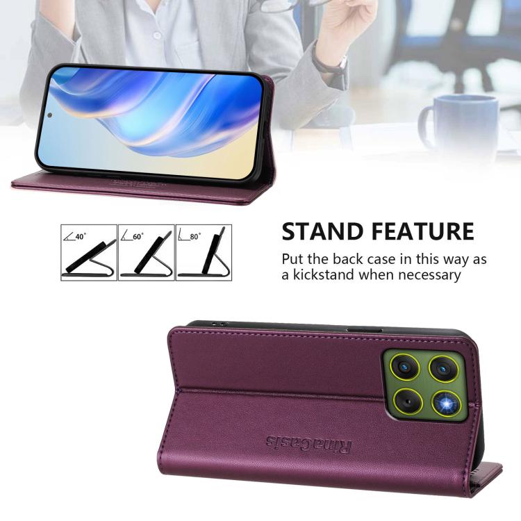 For Motorola Edge 70 5G / Moto X70 Air 5G RC01 Dual-Folded Magnetic Suction RFID Leather Phone Case