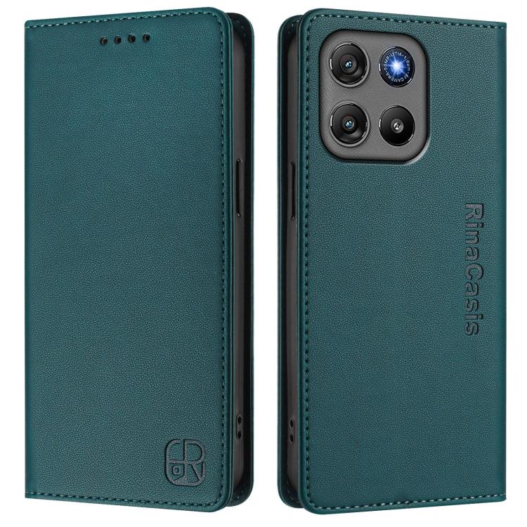 For Motorola Moto G67 Power 5G RC01 Dual-Folded Magnetic Suction RFID Leather Phone Case