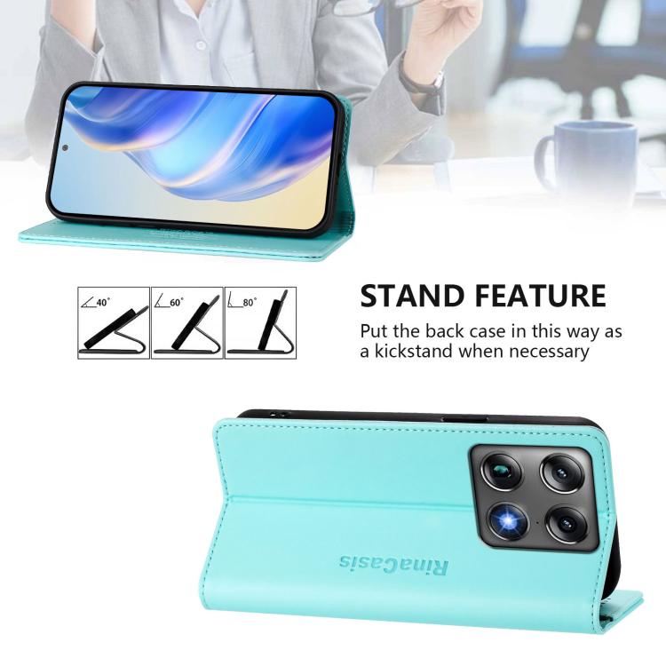 For Motorola Signature 5G RC01 Dual-Folded Magnetic Suction RFID Leather Phone Case
