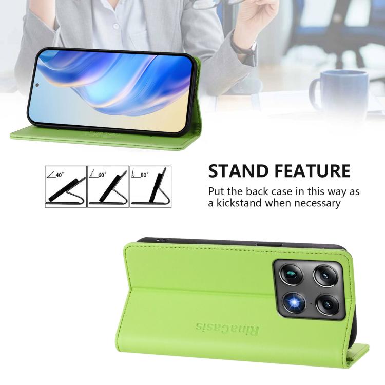 For Motorola Signature 5G RC01 Dual-Folded Magnetic Suction RFID Leather Phone Case