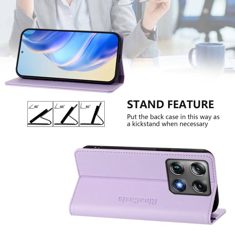 For Motorola Signature 5G RC01 Dual-Folded Magnetic Suction RFID Leather Phone Case