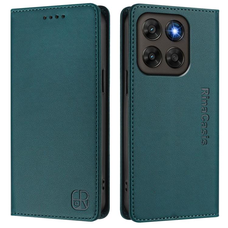 For Motorola Moto G87 / G67 5G / G77 5G RC01 Dual-Folded Magnetic Suction RFID Leather Phone Case