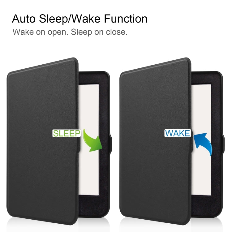 For KOBO Nia 6 inch Solid Color Horizontal Flip TPU + PU Leather Case, with Holder / Wake-up Function