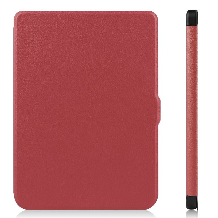 For KOBO Nia 6 inch Solid Color Horizontal Flip TPU + PU Leather Case, with Holder / Wake-up Function