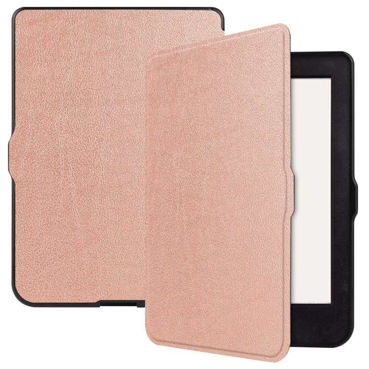 For KOBO Nia 6 inch Solid Color Horizontal Flip TPU + PU Leather Case, with Holder / Wake-up Function