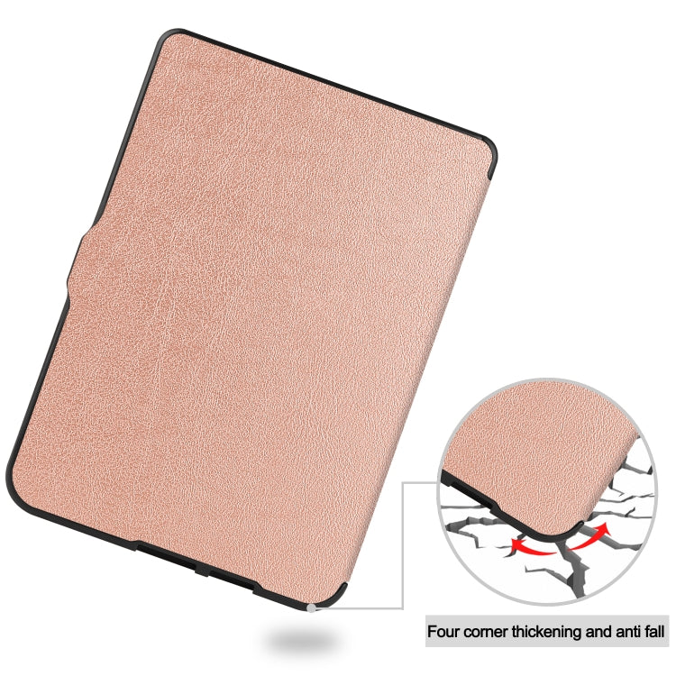 For KOBO Nia 6 inch Solid Color Horizontal Flip TPU + PU Leather Case, with Holder / Wake-up Function