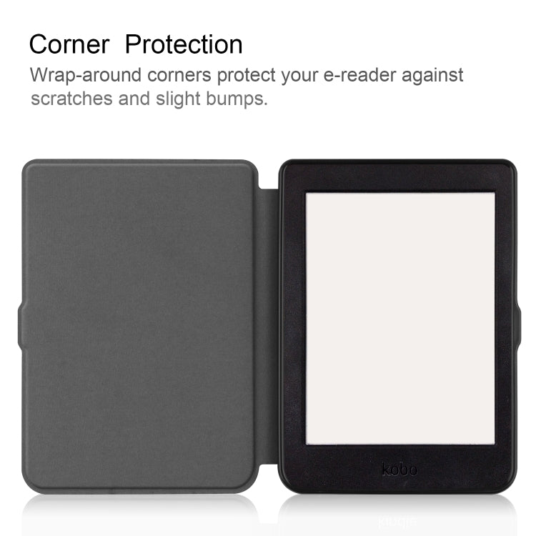 For KOBO Nia 6 inch Solid Color Horizontal Flip TPU + PU Leather Case, with Holder / Wake-up Function