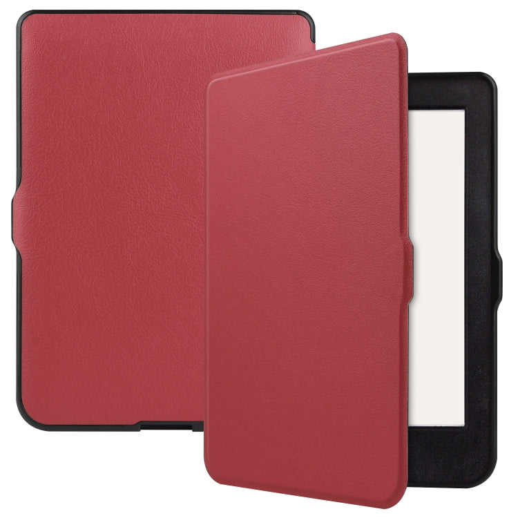 For KOBO Nia 6 inch Solid Color Horizontal Flip TPU + PU Leather Case, with Holder / Wake-up Function