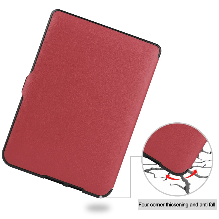 For KOBO Nia 6 inch Solid Color Horizontal Flip TPU + PU Leather Case, with Holder / Wake-up Function