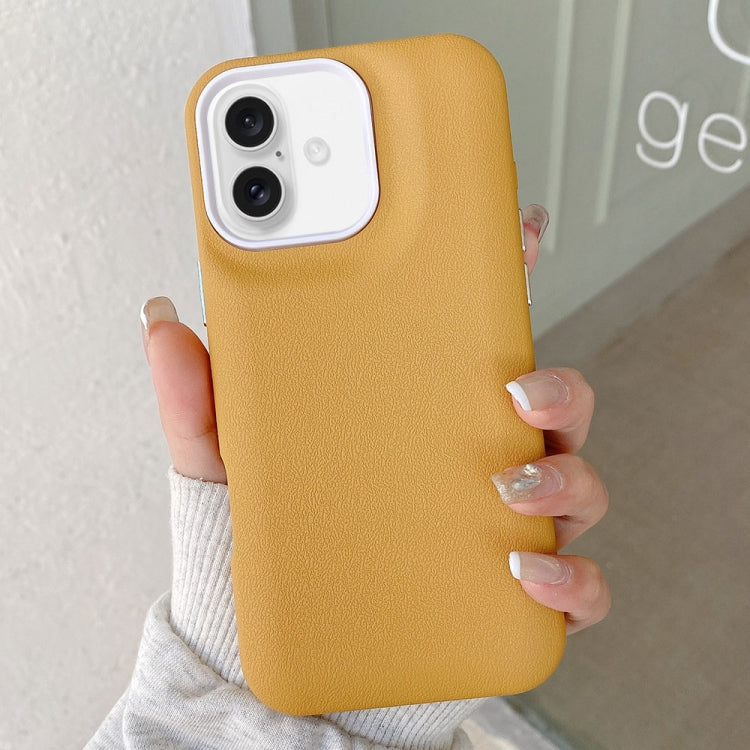 For iPhone 16 Plus Leather Texture Phone Case