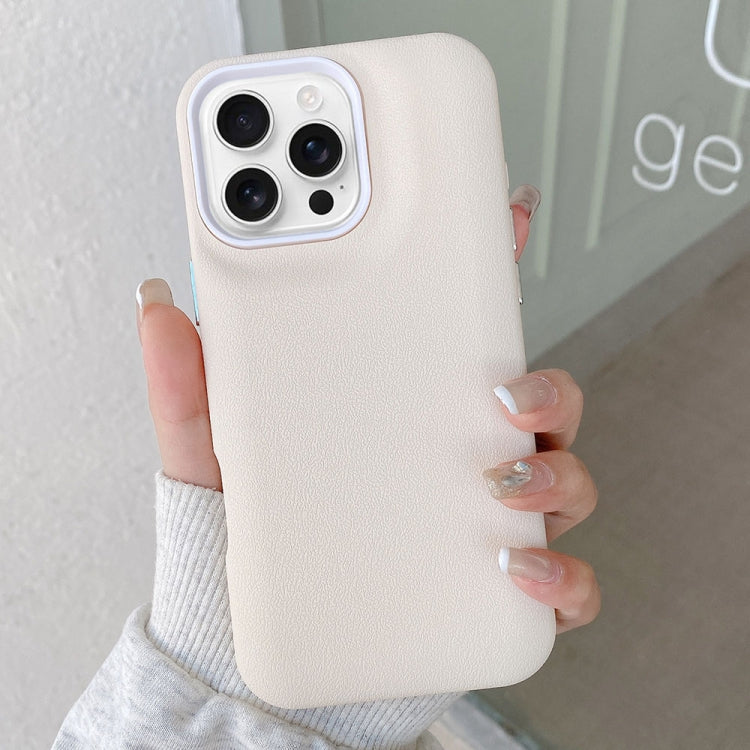 For iPhone 16 Pro Leather Texture Phone Case