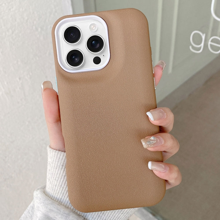 For iPhone 16 Pro Max Leather Texture Phone Case