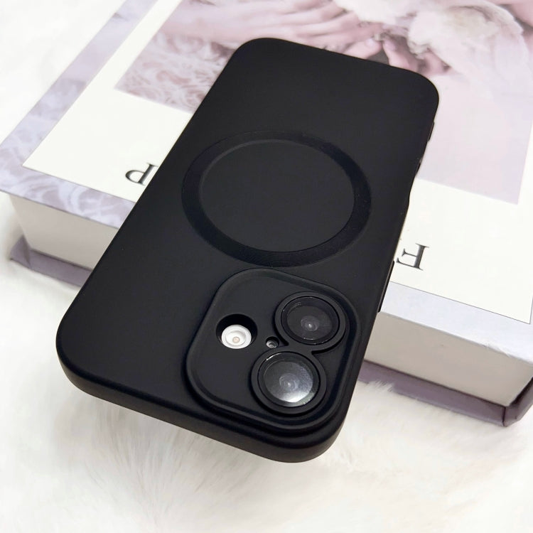 For iPhone 16 Plus Metallic Paint CD Texture MagSafe TPU Phone Case