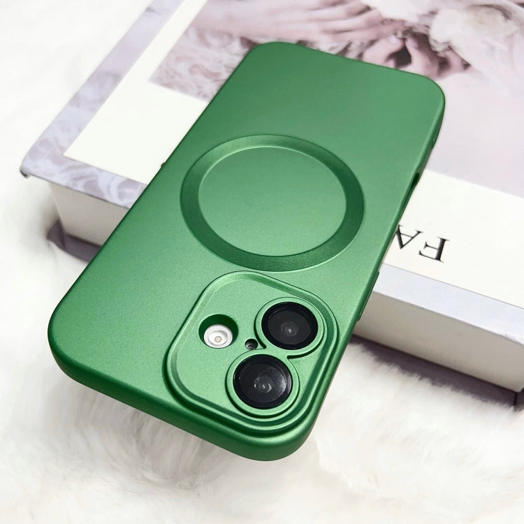 For iPhone 15 Plus Metallic Paint CD Texture MagSafe TPU Phone Case