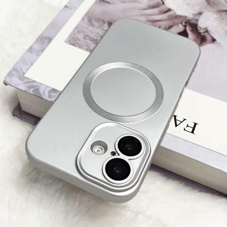 For iPhone 14 Plus Metallic Paint CD Texture MagSafe TPU Phone Case