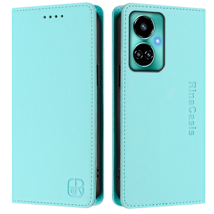 For Tecno Camon 19 / 19 Pro 5G RC01 Dual-Folded Magnetic Suction RFID Leather Phone Case
