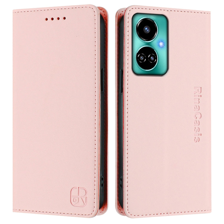 For Tecno Camon 19 / 19 Pro 5G RC01 Dual-Folded Magnetic Suction RFID Leather Phone Case