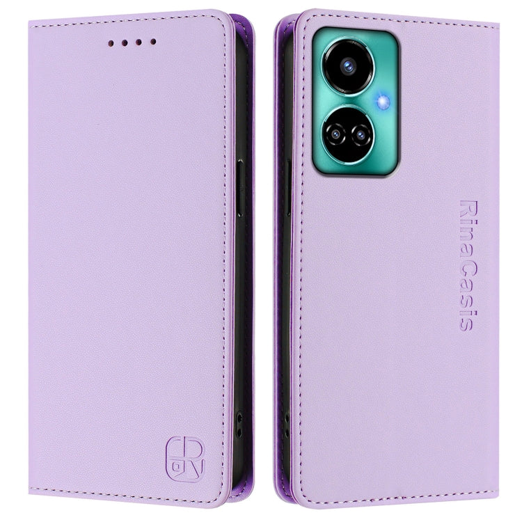 For Tecno Camon 19 / 19 Pro 5G RC01 Dual-Folded Magnetic Suction RFID Leather Phone Case